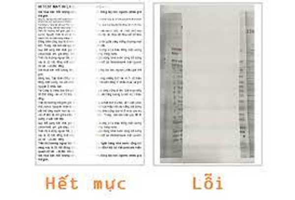 máy in bị sọc ngang mờ