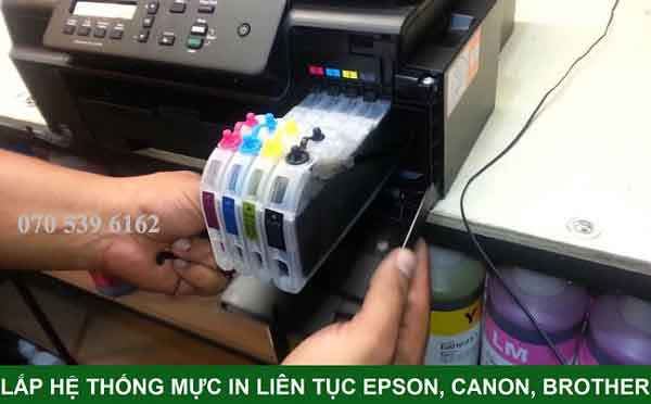 lắp mực in liên tục hp canon brother